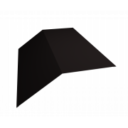 Планка конька плоского 190х190 0,5 Satin с пленкой RAL 9005 черный (3м)