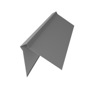 Планка конька плоского 220х50х220 0,45 PE с пленкой RAL 9006 бело-алюминиевый (2м)