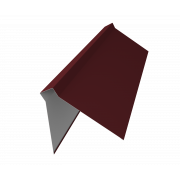 Планка конька плоского 220х50х220 0,5 Satin с пленкой RAL 3005 красное вино (2м)