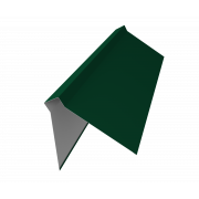 Планка конька плоского 220х50х220 0,5 Satin с пленкой RAL 6005 зеленый мох (2м)