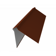 Планка конька плоского 220х50х220 0,5 Satin с пленкой RAL 3009 оксидно-красный (3м)