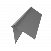 Планка конька плоского 220х50х220 0,5 Satin с пленкой RAL 9006 бело-алюминиевый (2м)