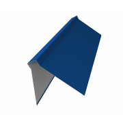 Планка конька плоского 220х50х220 0,5 Satin с пленкой RAL 5005 сигнальный синий (2м)