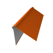 Планка конька плоского 220х50х220 0,45 PE с пленкой RAL 2004 оранжевый (2м)