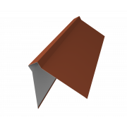 Планка конька плоского 220х50х220 0,5 Satin Matt RAL 8004 терракота (2м)