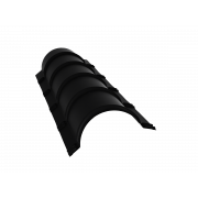 Планка конька полукруглого 0,5 Satin с пленкой RAL 9005 черный (1,97м)