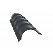 Планка конька полукруглого 0,5 Satin с пленкой RAL 7024 мокрый асфальт (1,97м)