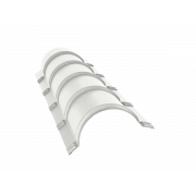 Планка малого конька полукруглого 0,45 Drap TX RAL 9003 сигнальный белый (1,97м)