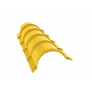 Планка малого конька полукруглого 0,45 PE с пленкой RAL 1018 цинково-желтый (1,97м)