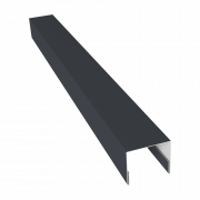 Планка П-образная заборная 20 0,5 Satin с пленкой RAL 7024 мокрый асфальт (2,5м)