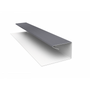 Планка П-образная завершающая сложная (КД) 0,45 PE с пленкой RAL 7004 сигнальный серый (2м)