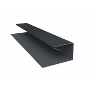 Планка П-образная завершающая сложная (КД) 0,45 Drap TwinColor RAL 7024 мокрый асфальт (3м)