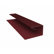 Планка П-образная завершающая сложная (КД) 0,45 PE-Double с пленкой RAL 3005 красное вино (3м)