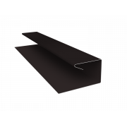 Планка П-образная завершающая сложная (КД) 0,5 Velur X RAL 9005 черный (2м)