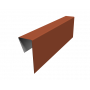 Планка приемная оконная фибросайдинга 0,5 Satin с пленкой RAL 8004 терракота (2м)