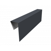 Планка приемная оконная фибросайдинга 0,5 Satin с пленкой RAL 7024 мокрый асфальт (3м)