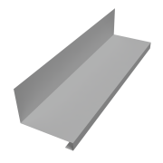 Планка примыкание нижнее к трубе фальц Grand Line 0,5 Satin с пленкой RAL 9006бело-алюминиевый (2м)