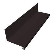 Планка примыкание нижнее к трубе фальц Grand Line 0,5 Satin с пленкой RAL 9005 черный (2м)
