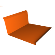Планка примыкания нижняя 20х122х260х15 0,45 PE с пленкой RAL 2004 оранжевый (2м)