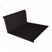 Планка примыкания нижняя 20х122х260х15 0,5 Satin с пленкой RAL 9005 черный (2м)