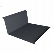 Планка примыкания нижняя 20х122х260х15 0,5 Satin с пленкой RAL 7024 мокрый асфальт (3м)