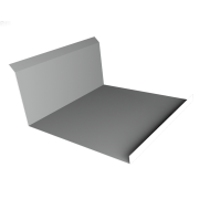 Планка примыкания нижняя 20х122х260х15 0,5 Satin с пленкой RAL 9006бело-алюминиевый (2м)