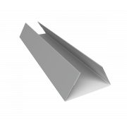 Планка стыковочная составная нижняя 0,5 Satin с пленкой RAL 9006бело-алюминиевый (2м)