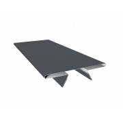 Планка стыковочная составная верхняя 0,5 Satin с пленкой RAL 7024 мокрый асфальт (2м)