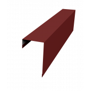 Планка торцевая фасадная фальц 65мм 0,5 Satin с пленкой RAL 3011 коричнево-красный (2м)