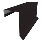 Планка торцевая кровельная фальц 65х97 0,5 Satin с пленкой RAL 9005 черный (3м)