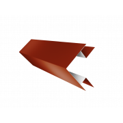 Планка угла внешнего сложного Экобрус Grand Line 0,45 PE с пленкой RAL 8004 терракота (3м)