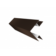 Планка угла внешнего сложного Экобрус Grand Line 0,5 GreenCoat Pural BT с пленкой RR 887 шоколадно-коричневый (RAL 8017 шоколад) (3м)