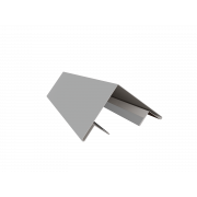 Планка угла внешнего составная верхняя 0,5 Satin с пленкой RAL 9006 бело-алюминиевый (2м)