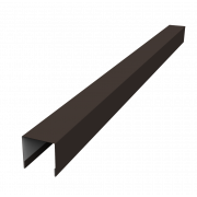 Планка вертикальная лицевая для горизонтального монтажа штакетника 0,5 Drap TX RR 32 темно-коричневый (1,8м)