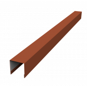 Планка вертикальная лицевая для горизонтального монтажа штакетника 0,45 Drap TX RAL 8004 терракота (3м)