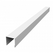 Планка вертикальная лицевая для горизонтального монтажа штакетника 0,45 Drap TX с пленкой RAL 9003 сигнальный белый (2,5м)