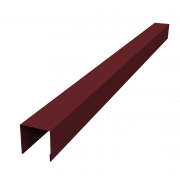 Планка вертикальная лицевая для горизонтального монтажа штакетника 0,45 PE-Double с пленкой RAL 3005 красное вино (2,5м)