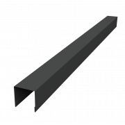 Планка вертикальная лицевая для горизонтального монтажа штакетника 0,45 PE-Double с пленкой RAL 7016 антрацитово-серый (2м)