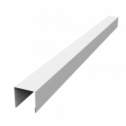 Планка вертикальная лицевая для горизонтального монтажа штакетника 0,45 PE-Double с пленкой RAL 9003 сигнальный белый (3м)