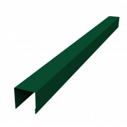 Планка вертикальная лицевая для горизонтального монтажа штакетника 0,45 PE-Double с пленкой RAL 6005 зеленый мох (1,8м)