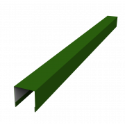 Планка вертикальная лицевая для горизонтального монтажа штакетника 0,45 PE с пленкой RAL 6002 лиственно-зеленый (2,5м)