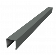 Планка вертикальная лицевая для горизонтального монтажа штакетника 0,45 PE с пленкой RAL 7005 мышино-серый (2м)