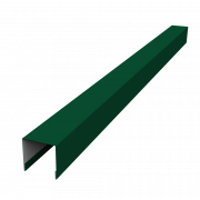 Планка вертикальная лицевая для горизонтального монтажа штакетника 0,45 PE с пленкой RAL 6005 зеленый мох (3м)