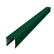 Планка вертикальная лицевая для горизонтального монтажа штакетника 0,5 Satin с пленкой RAL 6005 зеленый мох (2м)