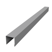 Планка вертикальная лицевая для горизонтального монтажа штакетника 0,5 Satin с пленкой RAL 9006бело-алюминиевый (2м)