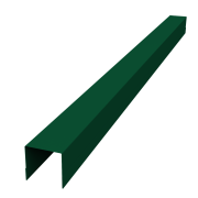 Планка вертикальная обратная для горизонтального монтажа штакетника 0,45 PE-Double с пленкой RAL 6005 зеленый мох (2м)