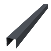 Планка вертикальная обратная для горизонтального монтажа штакетника 0,45 PE-Double с пленкой RAL 7024 мокрый асфальт (1,8м)