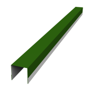 Планка вертикальная обратная для горизонтального монтажа штакетника 0,45 PE с пленкой RAL 6002 лиственно-зеленый (2,5м)