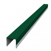 Планка вертикальная обратная для горизонтального монтажа штакетника 0,5 Satin с пленкой RAL 6005 зеленый мох (3м)