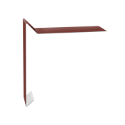 Планка ветровая для мягкой кровли 130х25х100 0,5 Satin с пленкой RAL 3009 оксидно-красный (2м)